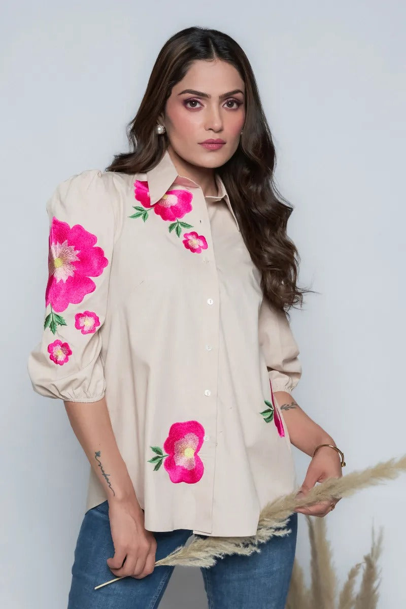 Flora Beige Shirt