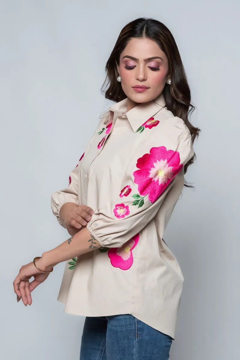 Flora Beige Shirt