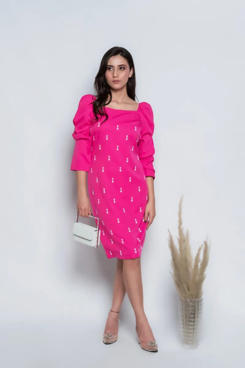 Pop Midi Hot Pink Dress