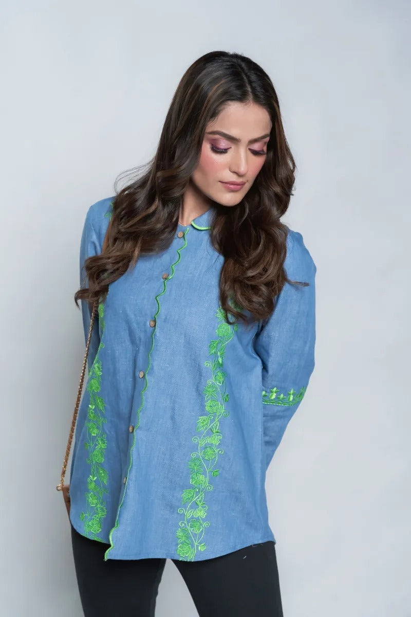 Green Dream Denim Shirt