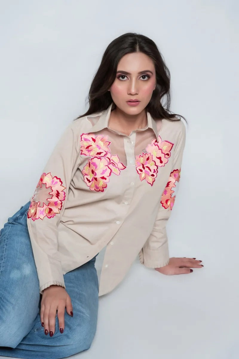 Beige Bloom Beige Shirt