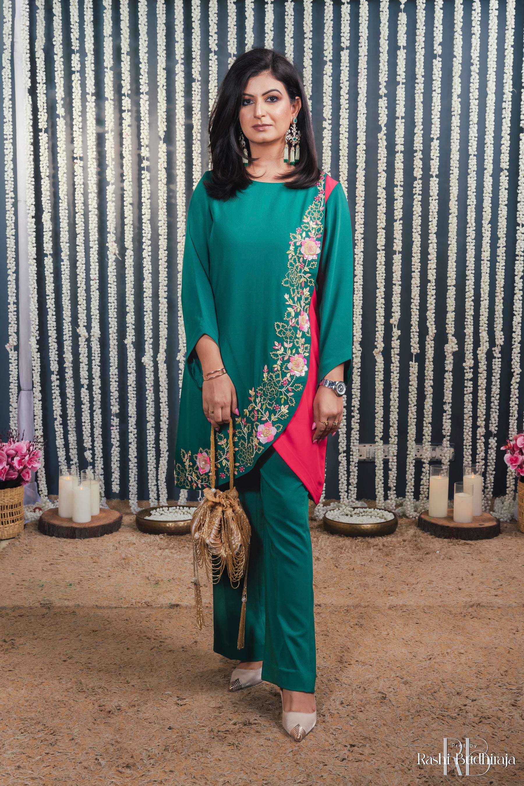 Maheen Emerald Green and Marjenta Coord Set