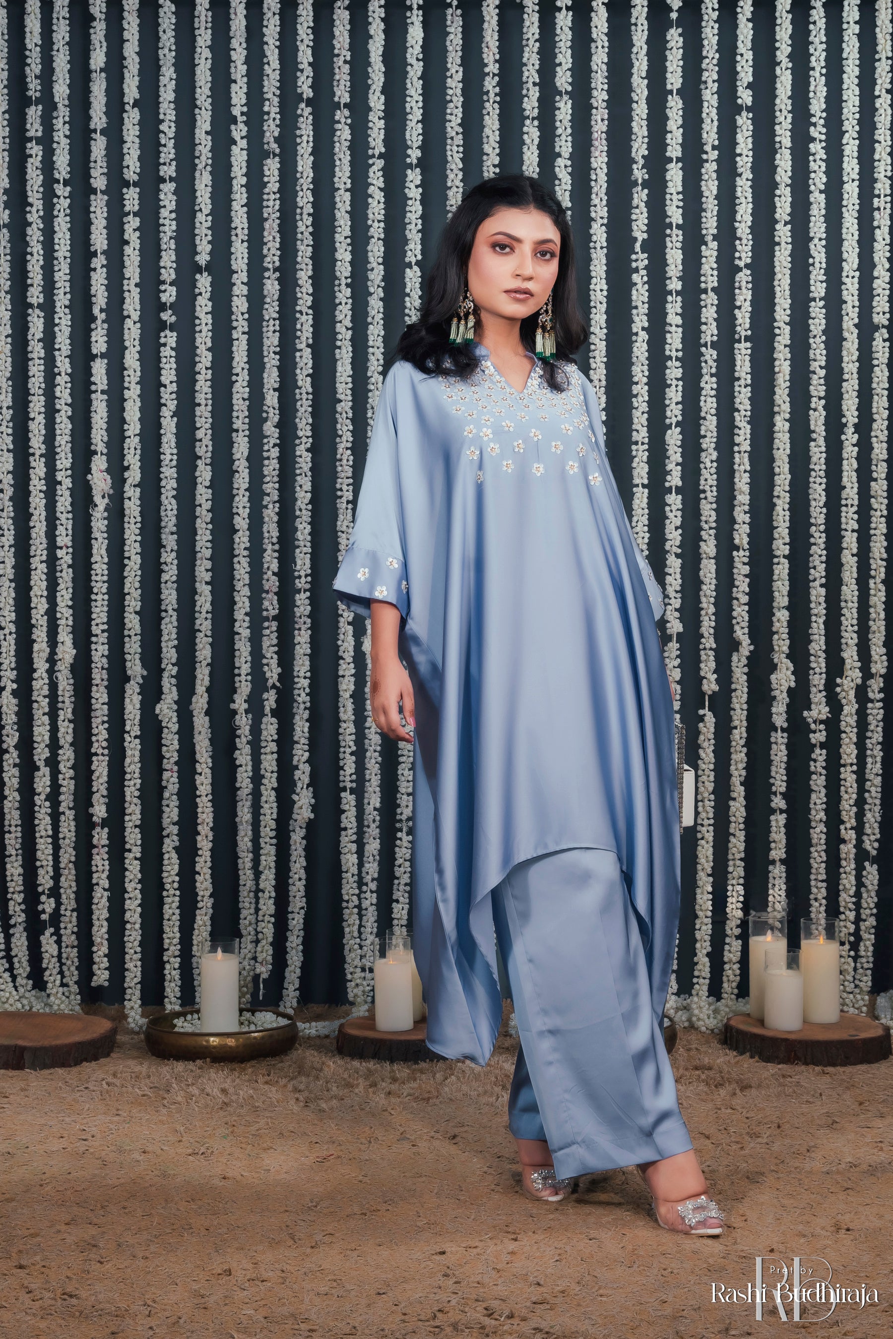 Iqra Grey Kaftan Set